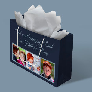 To an Amazing Dad on Father’s Day Photo Large Gift Bag