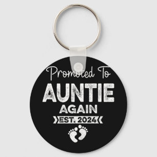 To Auntie Again Est 2024 Pregnancy Announcement 1 Keychain