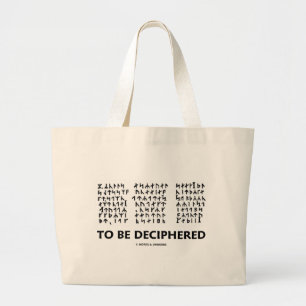 To Be Deciphered (Jules Verne Runic Cryptogram) Large Tote Bag
