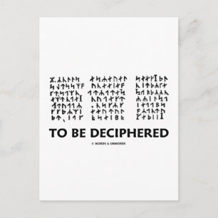 To Be Deciphered (Jules Verne Runic Cryptogram) Postcard