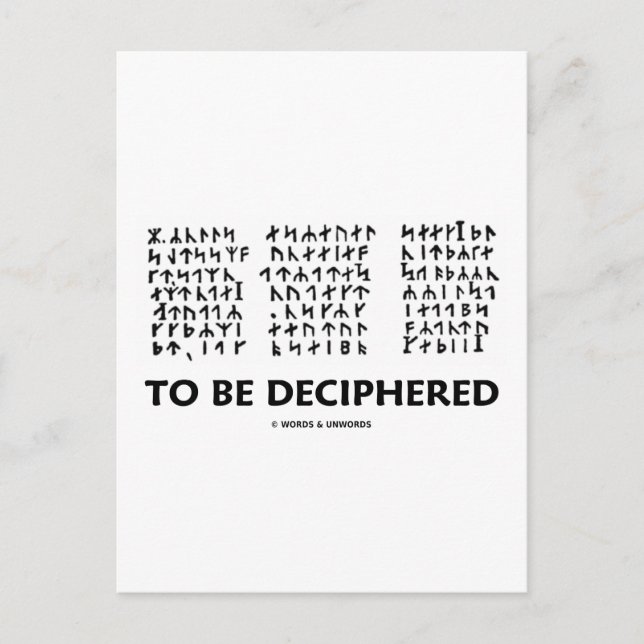 To Be Deciphered (Jules Verne Runic Cryptogram) Postcard (Front)