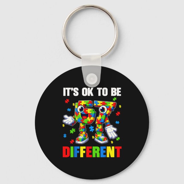 To be different 67 six seven puzzle autism keychain (Front)