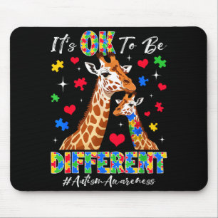 To be different autism awareness giraffe puzzles mouse pad