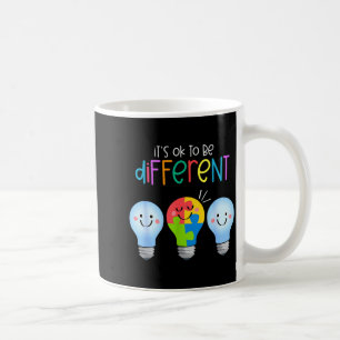 To be different autism awareness puzzle lightbulb coffee mug