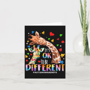 To be different autism mom mama cute giraff autism card