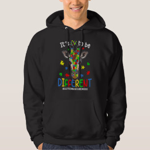 To Be Different Proud Autism Awareness Cute Giraff Hoodie
