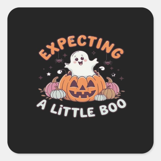 To Be Expecting Little Boo Square Sticker (Front)