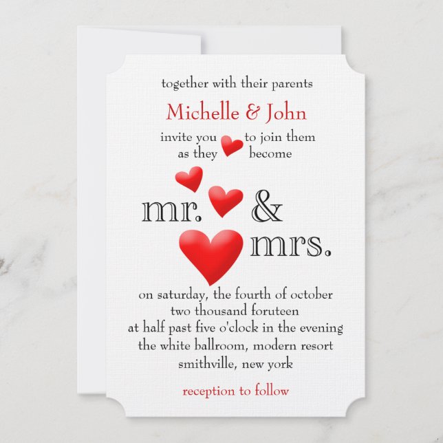 To be Mr & Mrs Wedding Invitation (Front)