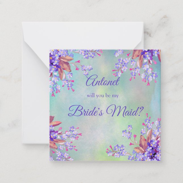 to be my Lilec Lavender Bride's Maid Card (Front)