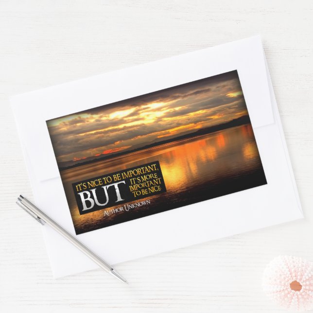 "To be nice" Inspirational Quote Sticker (Envelope)