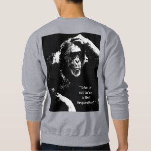 To be or not to be Quote Men's Grey Back Print Sweatshirt