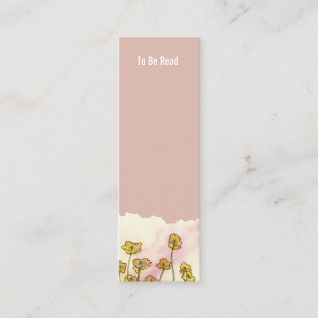 "To Be Read" Bookmark, Yellow Wildflower Poppies Calling Card (Front)