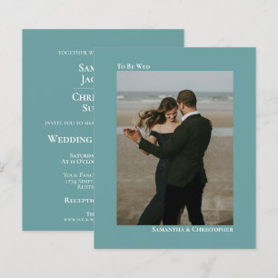 To Be Wed Simple Teal BUDGET Wedding Photo Invite