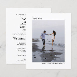 To Be Wed Simple White BUDGET Wedding Photo Invite