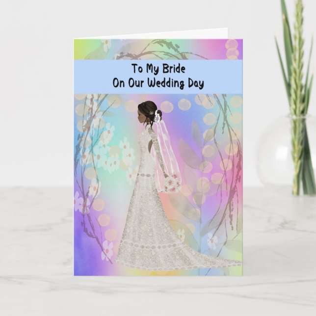 To Black Bride from Husband on Wedding Day Card (Front)