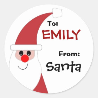 To Child From SANTA Gift Label Red and White v5A