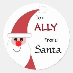 To Child From SANTA Gift Label Red and White v5B