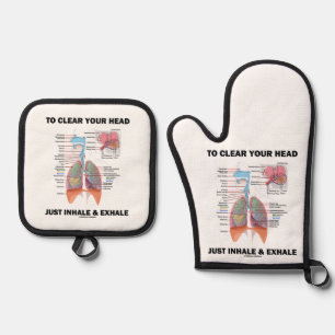 To Clear Your Head Just Inhale & Exhale Respire Oven Mitt & Pot Holder Set