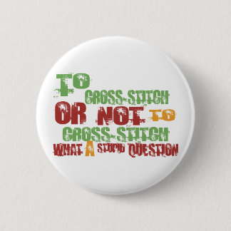To Cross-stitch 2 Inch Round Button