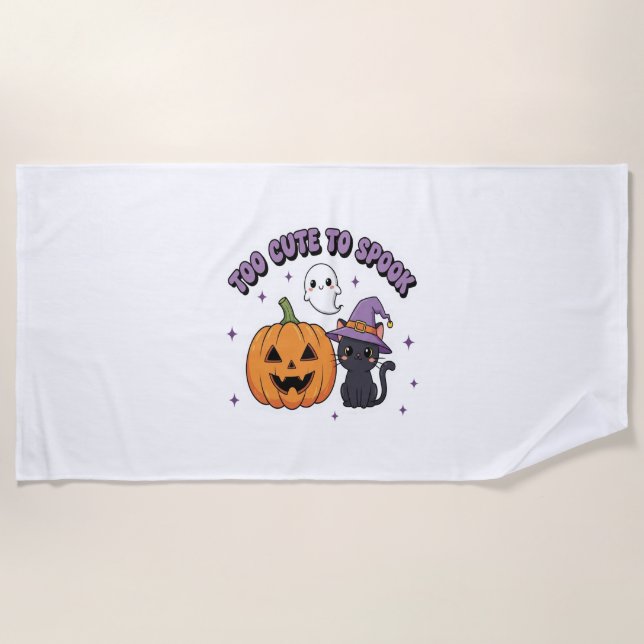 To Cute to Spook Halloween Beach Towel (Front)
