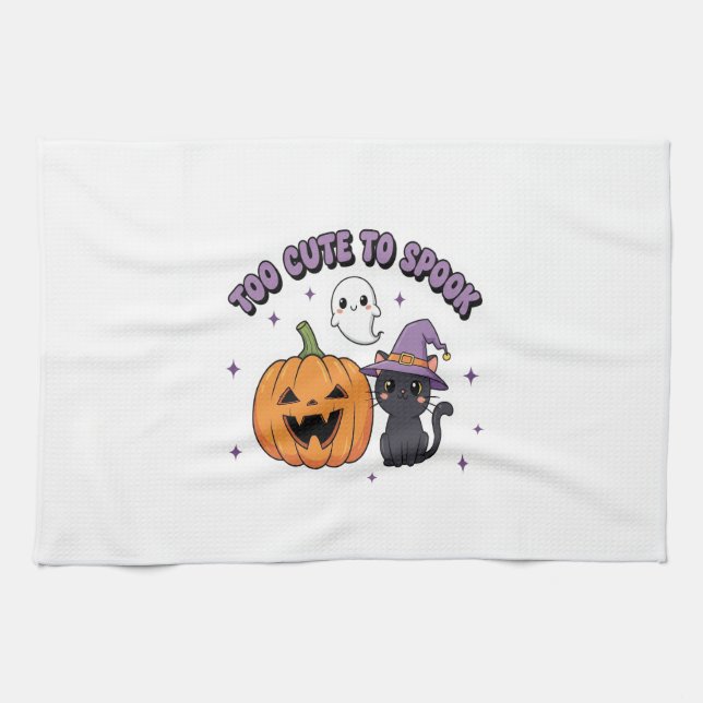 To Cute to Spook Halloween Kitchen Towel (Horizontal)