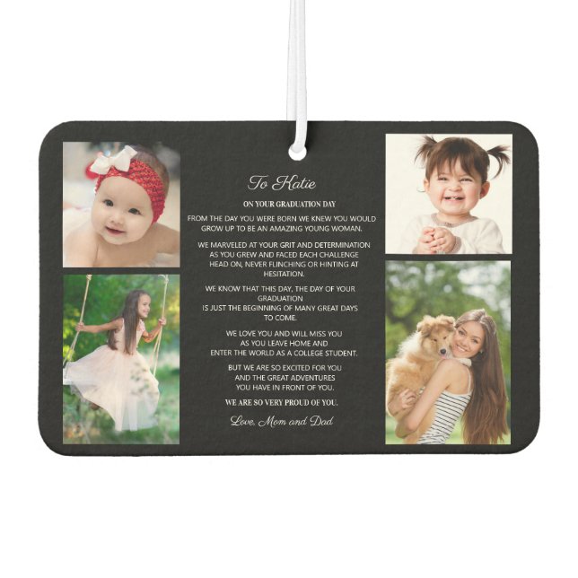 To Daughter Graduation Day 4 Photo Keepsake Air Freshener (Front)