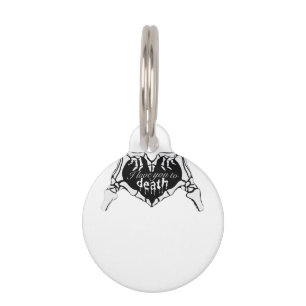 To Death - Skeleton Hand Heart Pet Tag