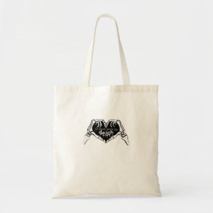 To Death  - Skeleton Hand Heart Tote Bag