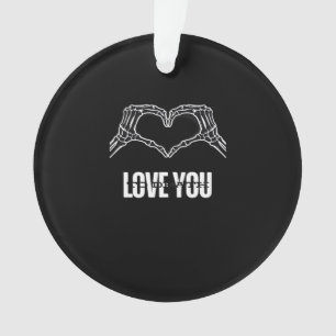 To Death Skeleton Heart Hands Classic Look Ornament