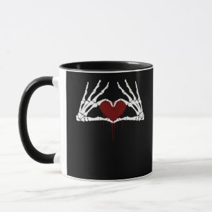 To Death  - Skeleton Heart Hands Mug