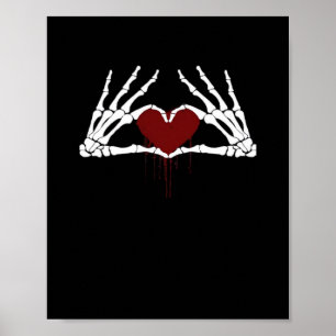 To Death Skeleton Heart Hands Style Poster