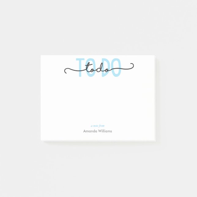 TO DO - Blue ADD YOUR NAME BUJO Post-it Notes (Front)