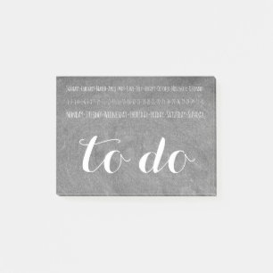 To Do Calendar Chalkboard Look Typography Post-it Notes