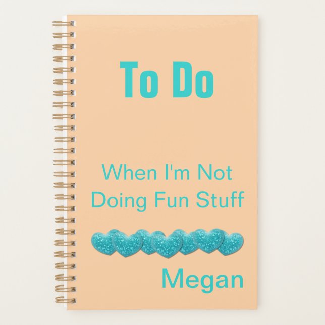 To Do Hearts and Love - Not Fun Stuff Personalized Planner (Front)