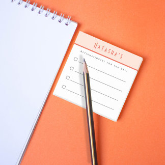 To Do List, Affirmation Checklist Orange Border Post-it Notes
