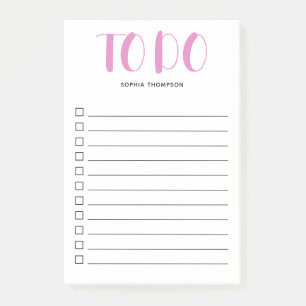 To Do List Bold Script Pink Notes