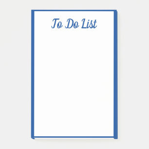 To Do List Bordered Edges Blue White Simple Post-it Notes