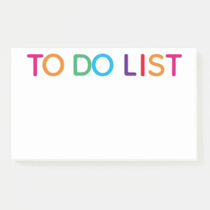 To Do List Bright Multicolored 10 x 6 Post-it Notes