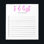 To Do List Brush Script Pink Notepad<br><div class="desc">Simple To Do List with your name and brush script.</div>