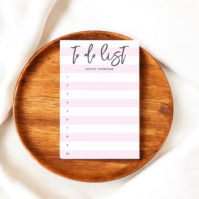 To Do List Brush Script Stripes Pink Notes (Creator Uploaded)