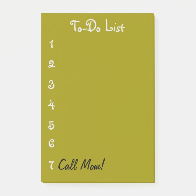 To-Do List, Call Mom! Shopping List Post-it® Notes (Front)