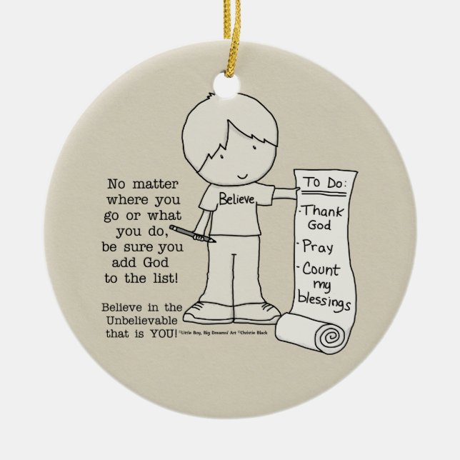 To Do List Ceramic Ornament (Front)