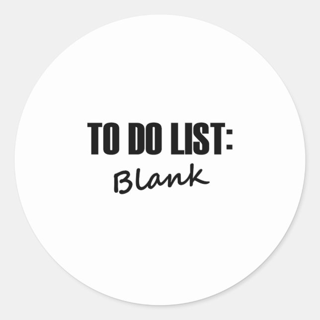 To Do List Classic Round Sticker (Front)