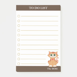 To Do List & Cute Tabby Cat Post-it Notes