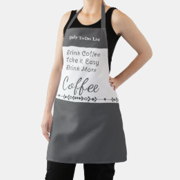 To do list for coffee lovers white grey apron