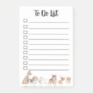 To Do List for the Dog Theme Post-it Notes