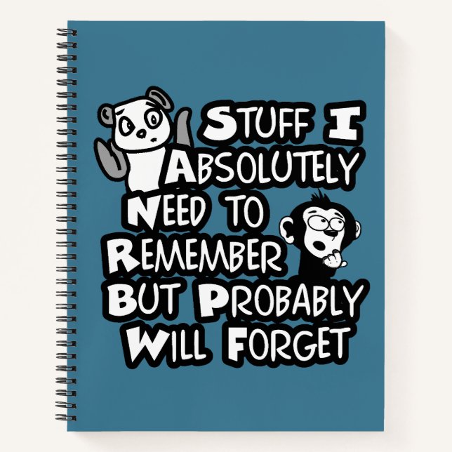 To Do List Funny Quote for Forgetful People Gift Notebook (Front)
