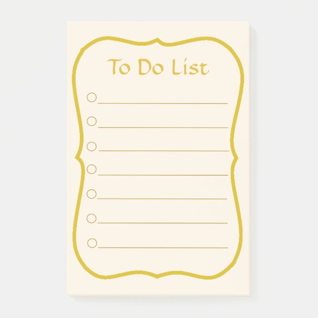 To Do List & Golden Frame Post-it Notes (Front)