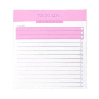 To do list hot pink notepad