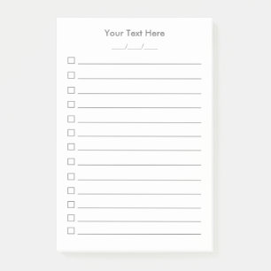 To Do List Personalized Post-it® Notes White 4x6